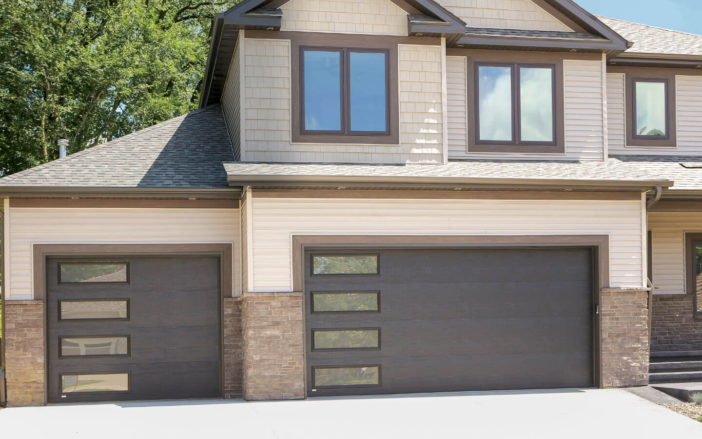 new carriage style garage doors on house in kalispell
